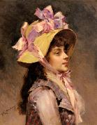 Raimundo Madrazo Portrait Of A Lady In Pink Ribbons Germany oil painting artist
